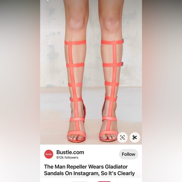 Steve madden X iggy azalea gladiator high-heel sandals neon orange, coral 7.5 - Picture 2 of 14